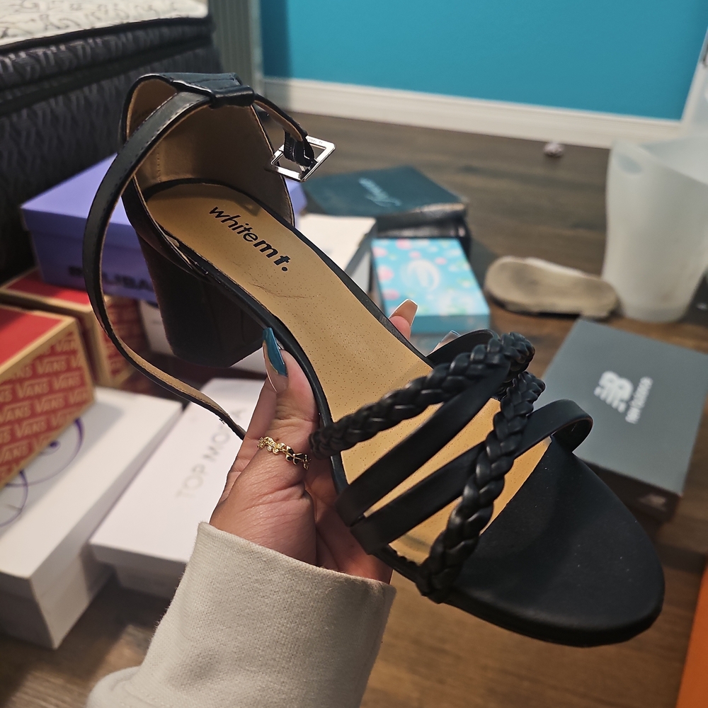 Black Braided Strap Sandals